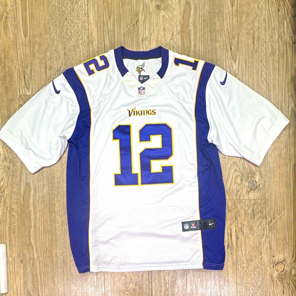 Nike Minnesota Vikings Percy Harvin #12 NFL On-Field Jersey 48 White/Purple
